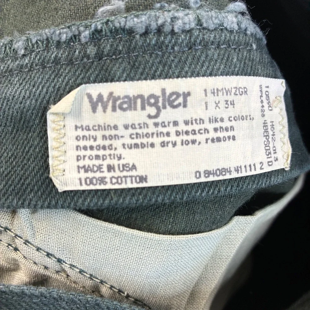 Wrangler Cowboy Cut 14MWZ Tapered Leg Jeans Women 1x34 Green Vintage Cowgirl NWT - Picture 4 of 9